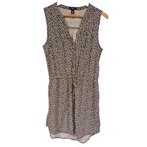 Gap Womens Navy Blue Floral Daisy Sleeveless Mini Dress V-Neck Drawstring Small